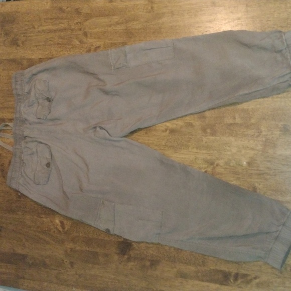 Olive Green Cloth & Stone Cropped Cargo 100% Tencel Lyocell Pull on Pants S - Picture 8 of 9